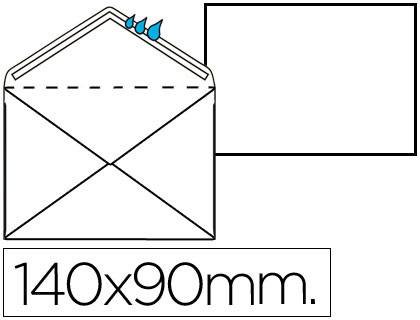 100 sobres 90x140mm. blanco registro extra 120g/m²